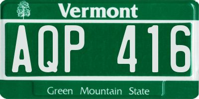 VT license plate AQP416