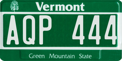 VT license plate AQP444
