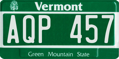VT license plate AQP457