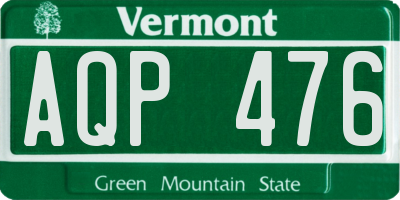 VT license plate AQP476