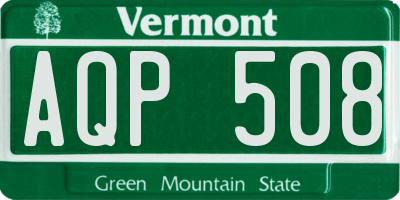 VT license plate AQP508