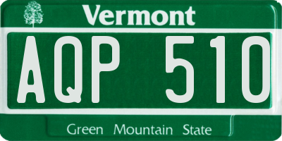 VT license plate AQP510