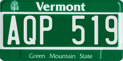 VT license plate AQP519