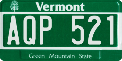 VT license plate AQP521