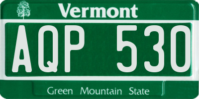 VT license plate AQP530