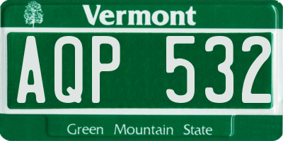 VT license plate AQP532