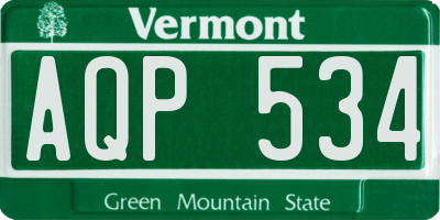 VT license plate AQP534
