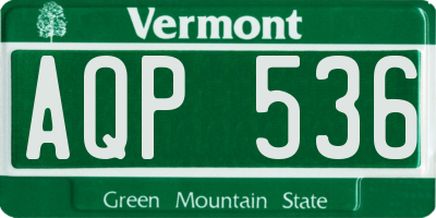 VT license plate AQP536