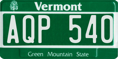 VT license plate AQP540