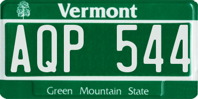 VT license plate AQP544