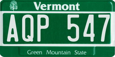 VT license plate AQP547