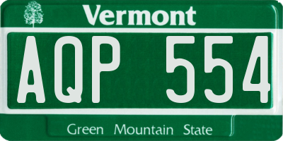 VT license plate AQP554