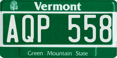 VT license plate AQP558