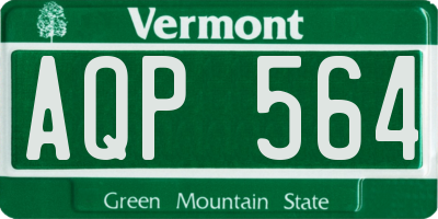 VT license plate AQP564