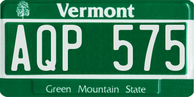 VT license plate AQP575