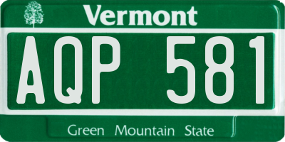 VT license plate AQP581