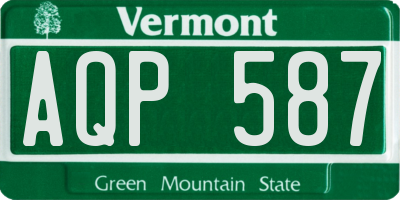 VT license plate AQP587