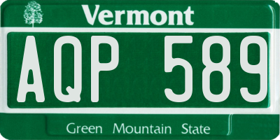VT license plate AQP589