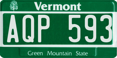 VT license plate AQP593