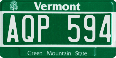 VT license plate AQP594