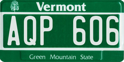 VT license plate AQP606