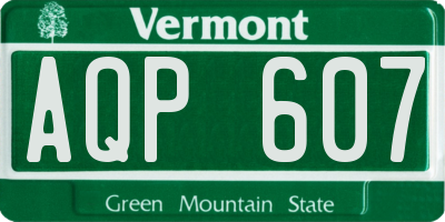 VT license plate AQP607