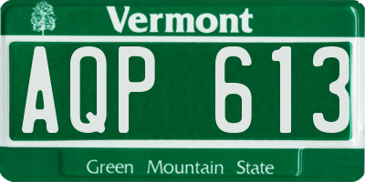 VT license plate AQP613