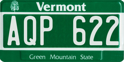 VT license plate AQP622