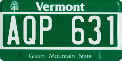 VT license plate AQP631