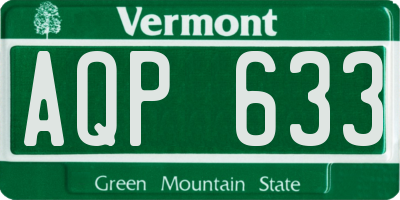 VT license plate AQP633