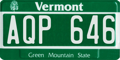 VT license plate AQP646
