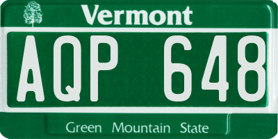 VT license plate AQP648