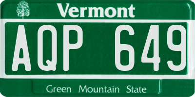 VT license plate AQP649