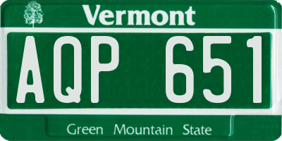 VT license plate AQP651