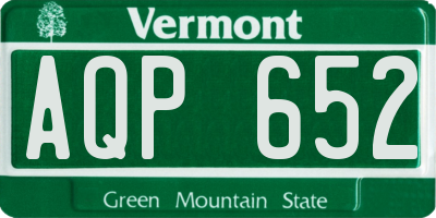 VT license plate AQP652