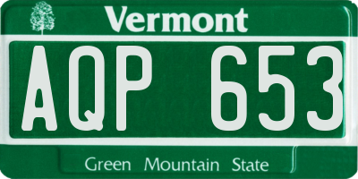VT license plate AQP653