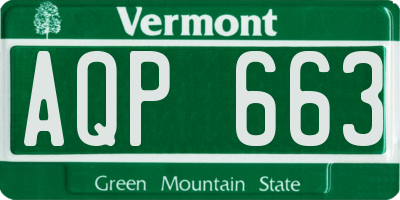 VT license plate AQP663
