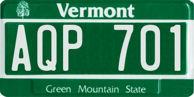 VT license plate AQP701