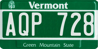 VT license plate AQP728