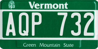 VT license plate AQP732