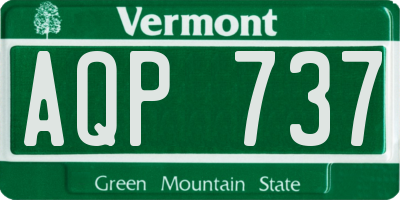 VT license plate AQP737