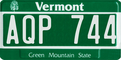 VT license plate AQP744