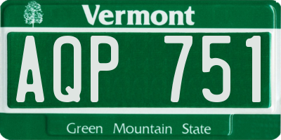 VT license plate AQP751
