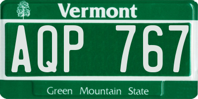 VT license plate AQP767