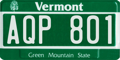 VT license plate AQP801