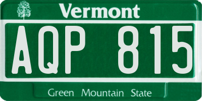 VT license plate AQP815