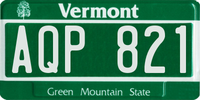 VT license plate AQP821