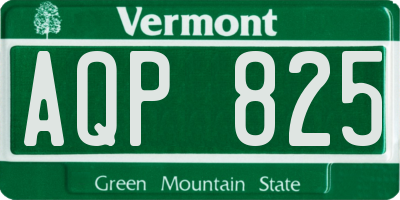 VT license plate AQP825