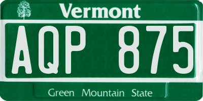 VT license plate AQP875