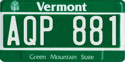 VT license plate AQP881